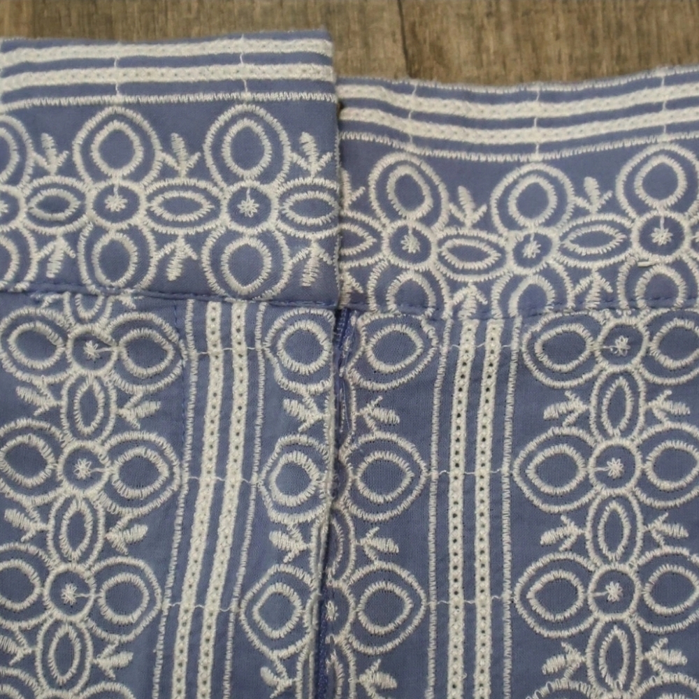 Ann Taylor LOFT The Riviera Short Embroidered Women's Shorts Blue/White Size 6 - Picture 6 of 11